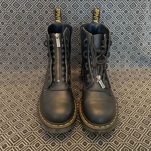 Women's Black Doc Marten Combat Boots Size 8